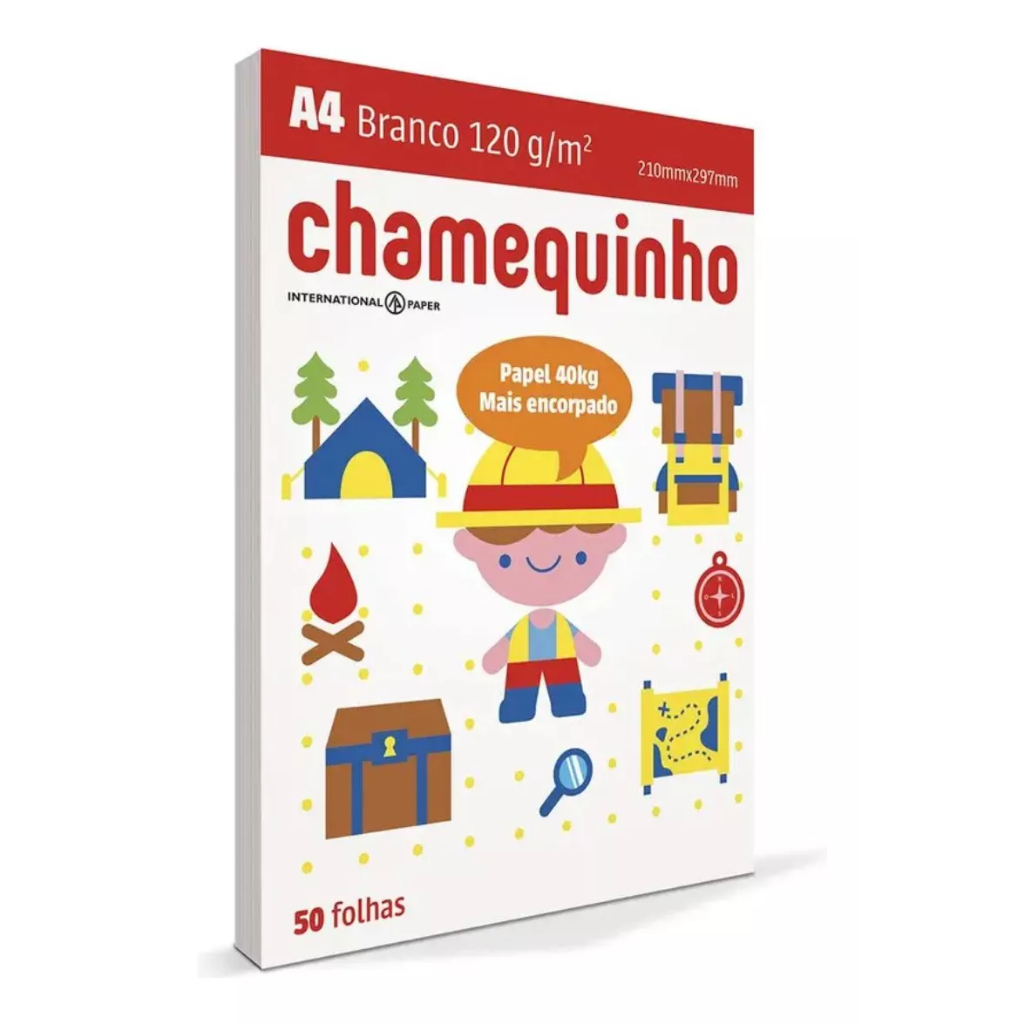 Papel Offset 120g Tamanho A4 CHAMEQUINHO CHAMEX 50 Folhas