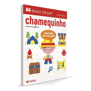 Papel Offset 120g Tamanho A4 CHAMEQUINHO CHAMEX 50 Folhas