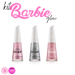 Kit Esmaltes Barbie Glow Risque c/3un (Astral, Mini Saia, As Mil Purpurinas)