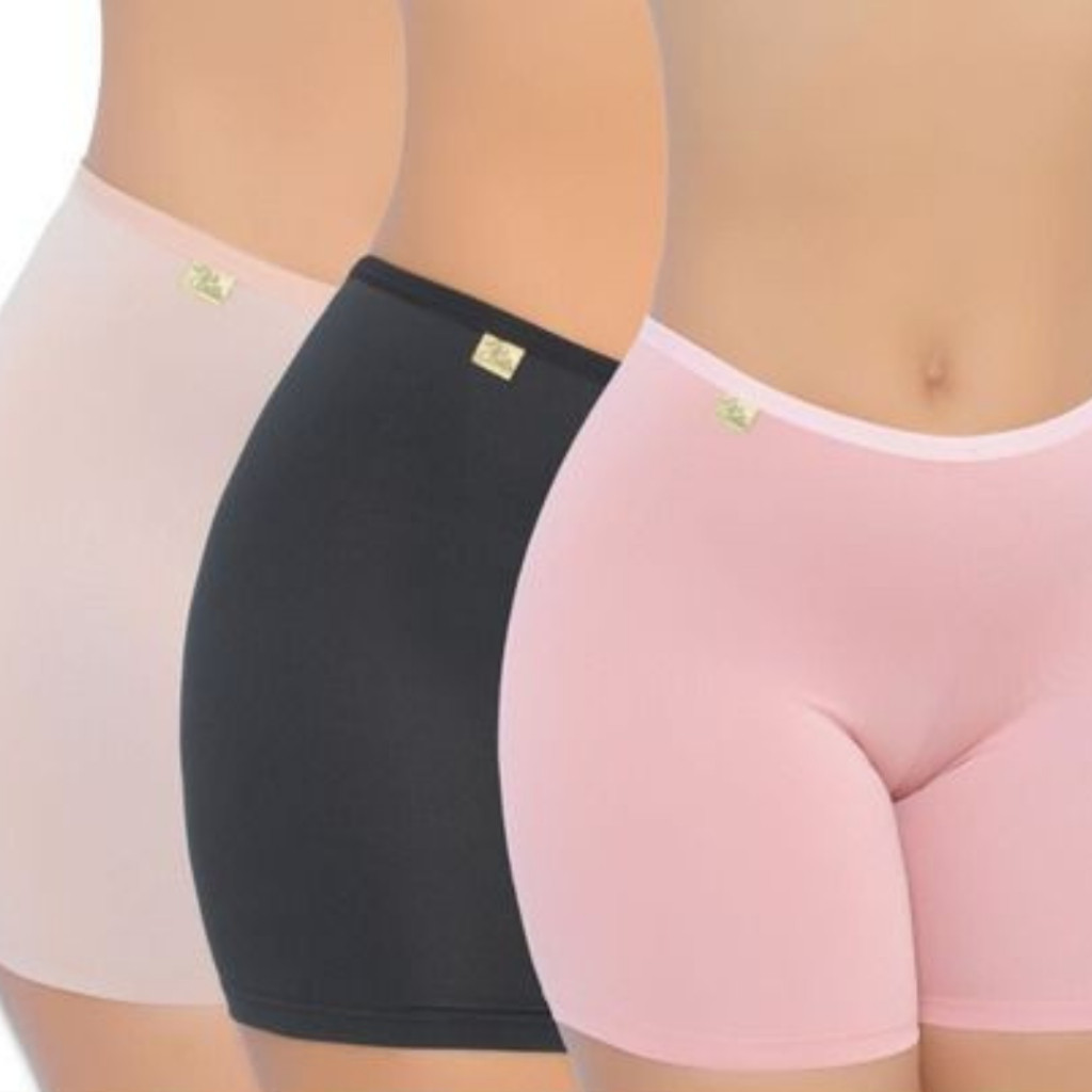 kit 5 Short Anágua Liso Segunda Pele Feminina KLN Modas Lingerie Feminina