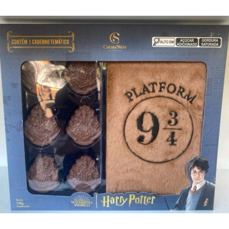 Chocolate Harry Potter com caderno da Plataforma 9 3/4 (Cacau Show ...