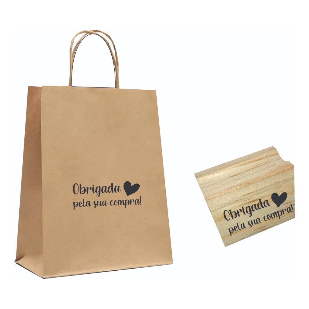 Carimbo Personalizado Obrigada Pela Compra Para Decorar Sacolas Kraft Caixas De Papelão Tag