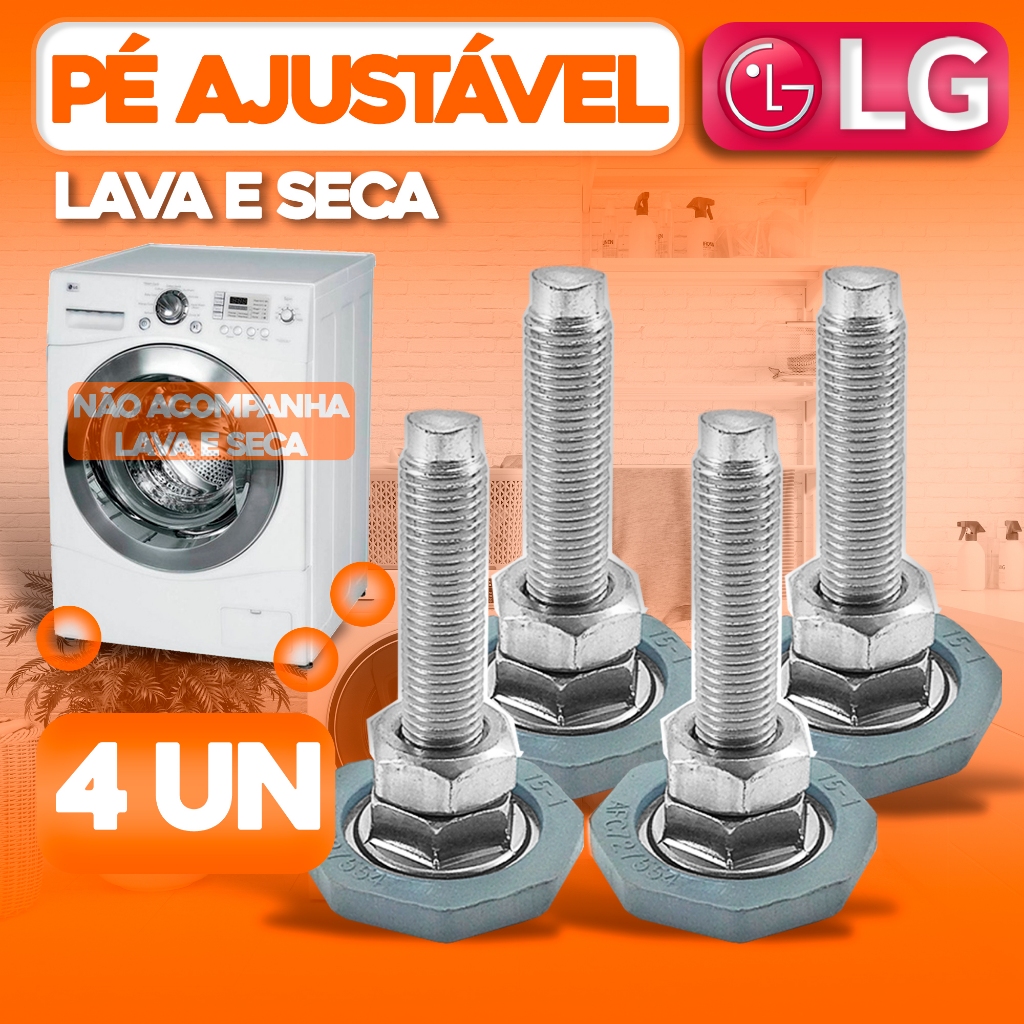 Kit 4 Pé Ajustável Nivelador Original LG Máquina Lavadora Secadoras AFC72909305