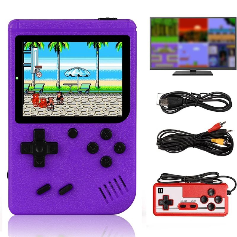 Mini video game portátil 8-bit c/400 jogos + controle (Roxo) | Shopee ...