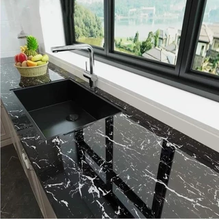 Papel Adesivo Contact Mármore preto luxo e qualidade imperdível com 2 Metros