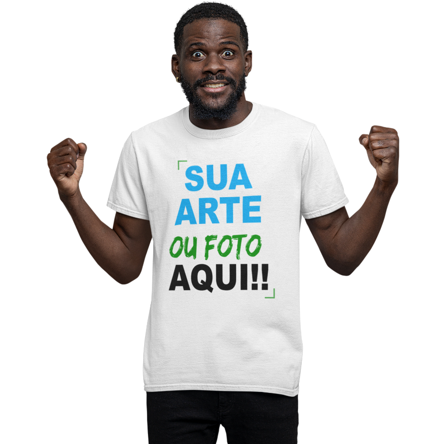 Camiseta Premium Personalizada Estampa Alta Qualidade Foto Imagem Logo Logotipo Arte