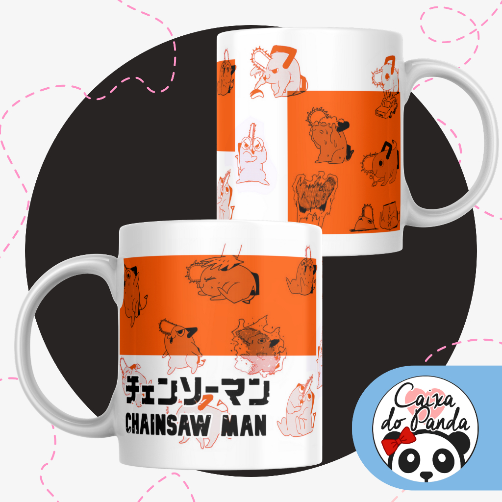 Caneca Chainsaw Man Anime manga Pochita Shopee Brasil