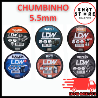 Chumbinho de Pressão 5.5mm LDW (Shot/Torpedo/Match/Hollow Point/Bullet/RPG)
