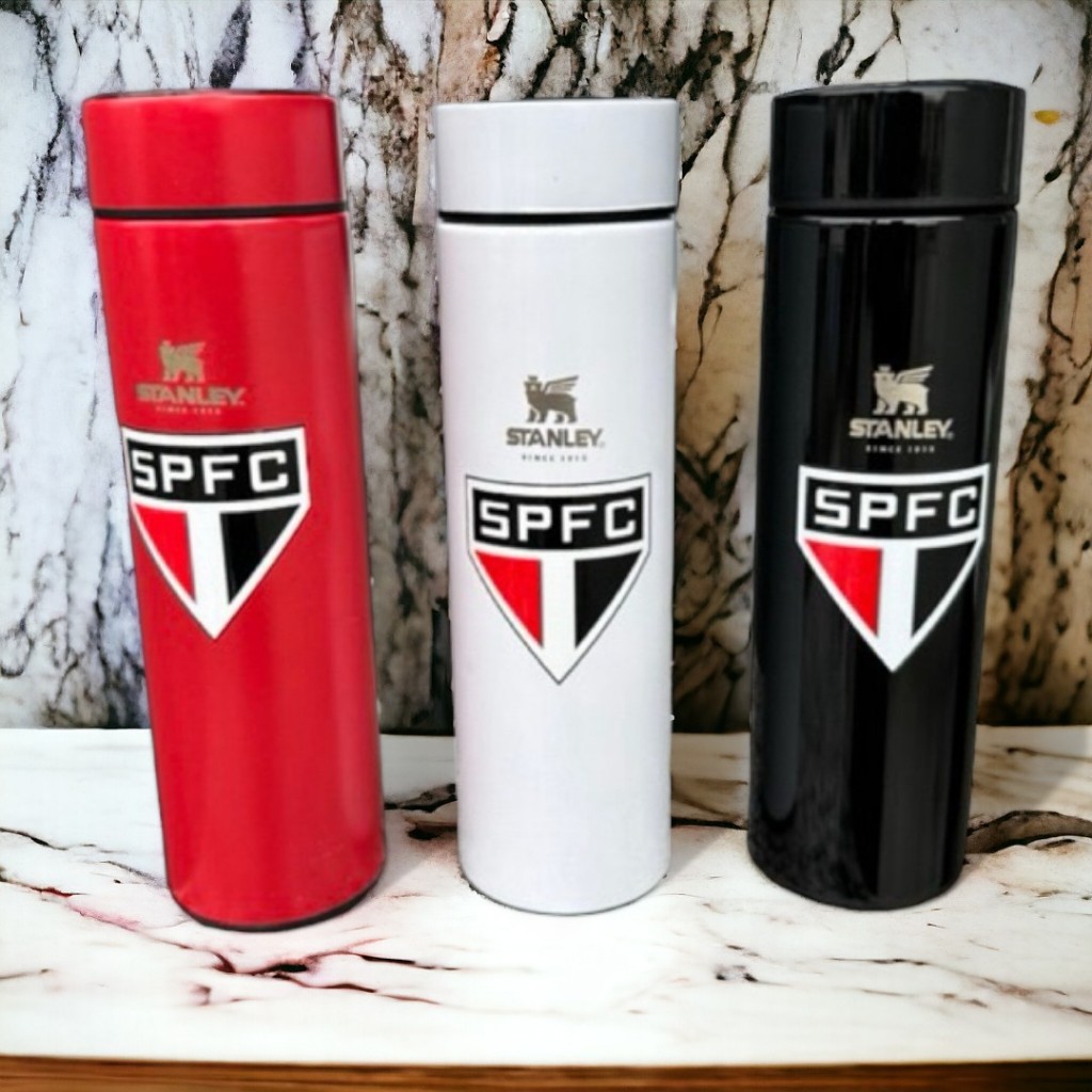 Garrafa Inteligente Térmica Inox 500 ml Personalizada do Sao Paulo Tricolor