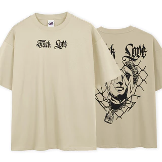Camiseta OverSized Camiseta Oversized Fuck Love Grades Style StreetWear Coração Trancado T-Shirt