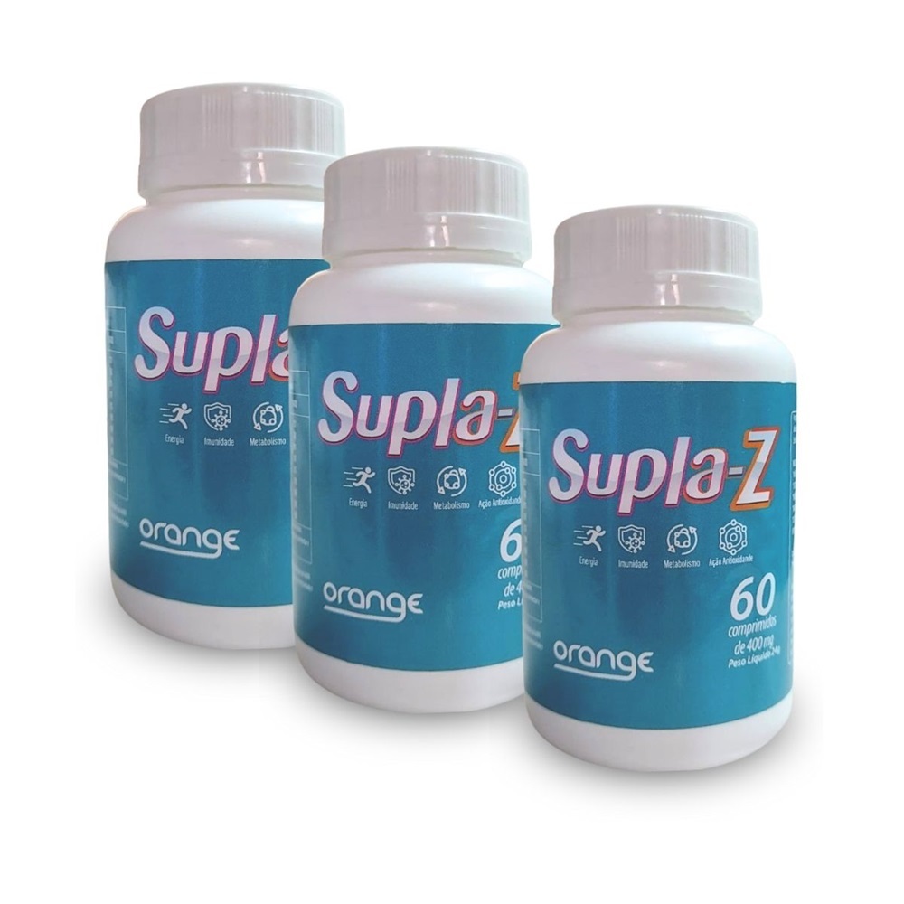 Polivitamínico Supla Z Orange 400mg 3x60 Comprimidos desempenho vitalidade Vitaminas para 6 meses