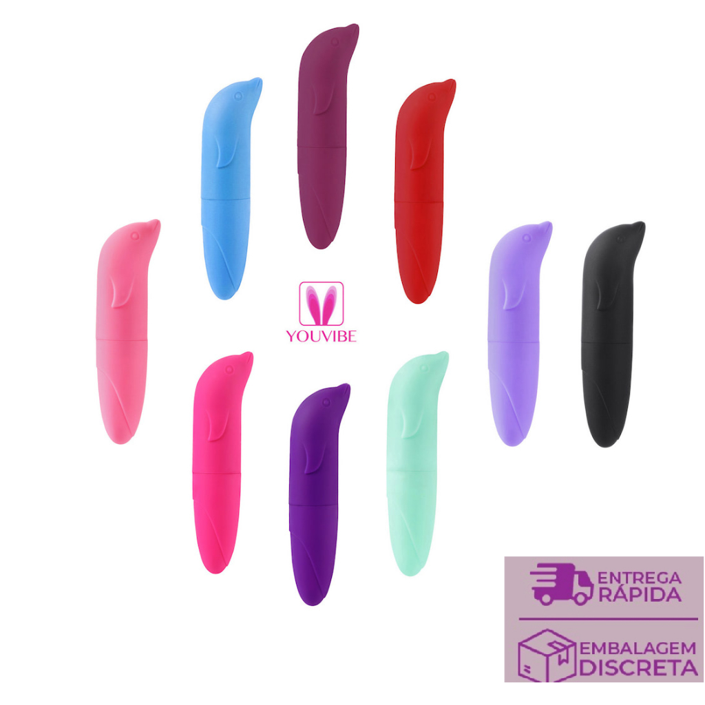 Vibrador Golfinho Toque Aveludado Ponto G Pequeno e Discreto Sexy Import