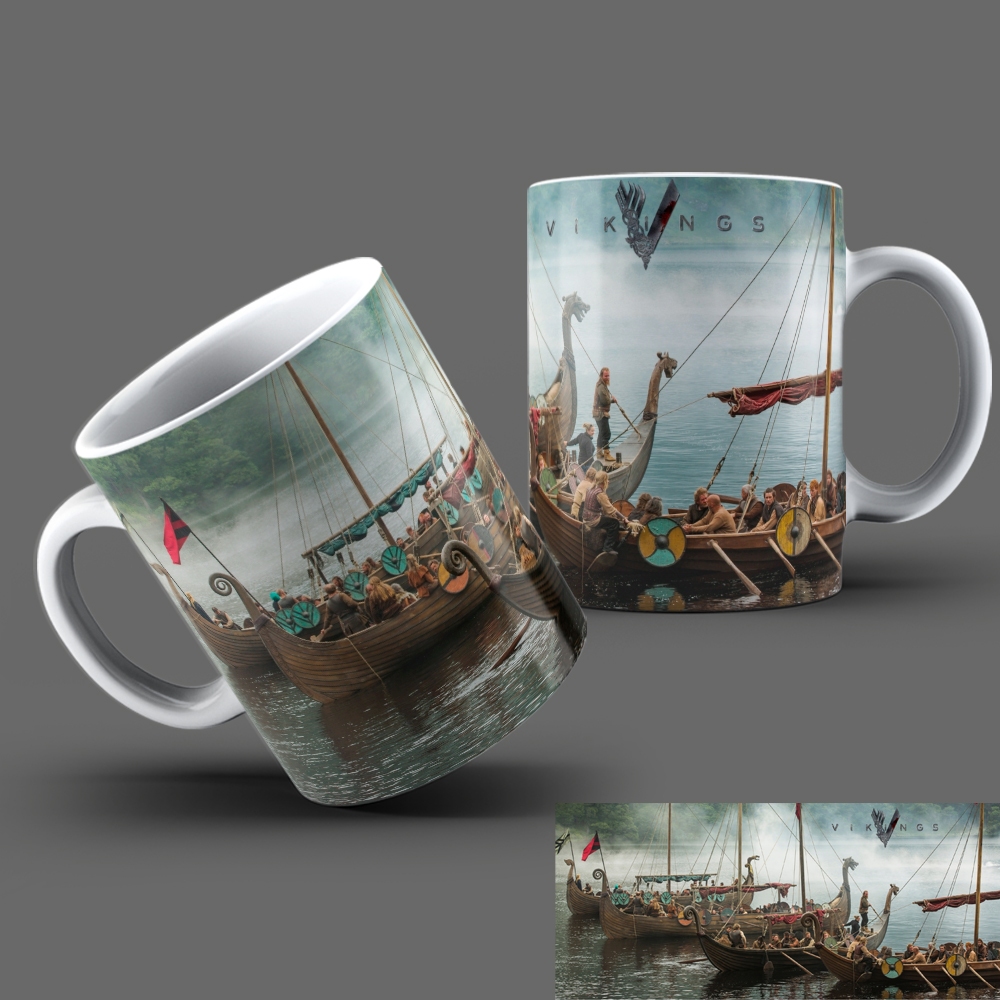 Vikings Ragnar Lothbrok Mug à Café En Céramique + Dessous-de-verre Coffret Cadeau