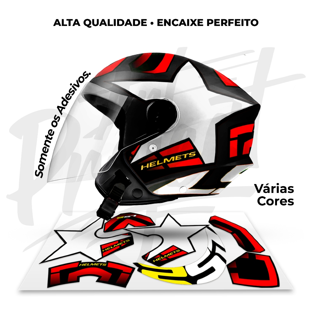 Kit Faixas/Adesivos Capacete NEW LIBERT 3 - MOD. LS2 ESTRELA | Shopee ...