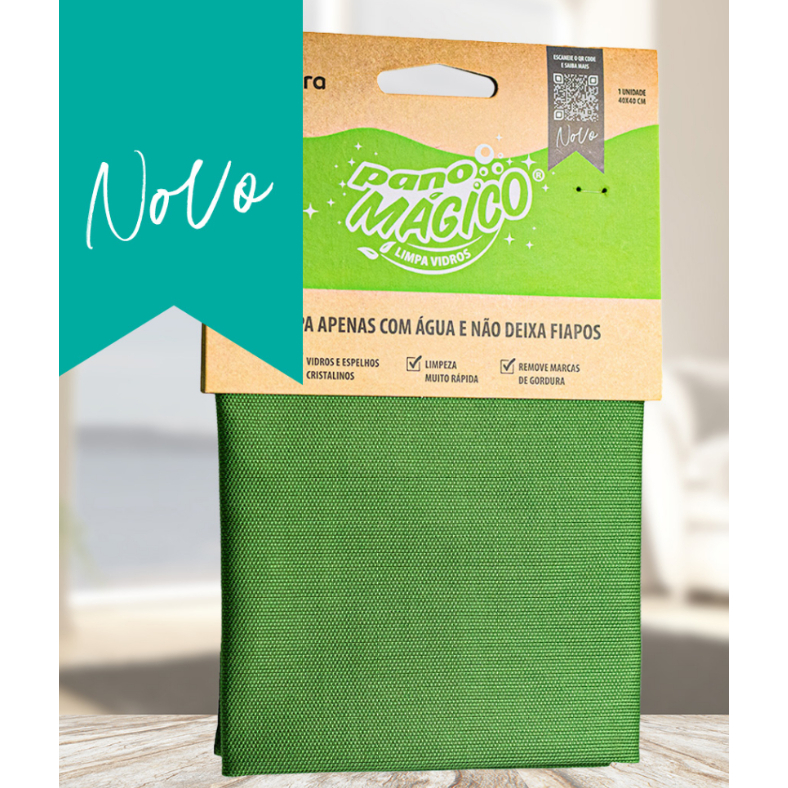 Limpa Vidros E Espelho Ecológico, pano magico Akora Ecomais Prático Não Solta Fiapos 40x40cm