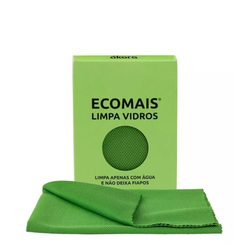 Limpa Vidros E Espelho Ecológico, pano magico Akora Ecomais Prático Não Solta Fiapos 40x40cm