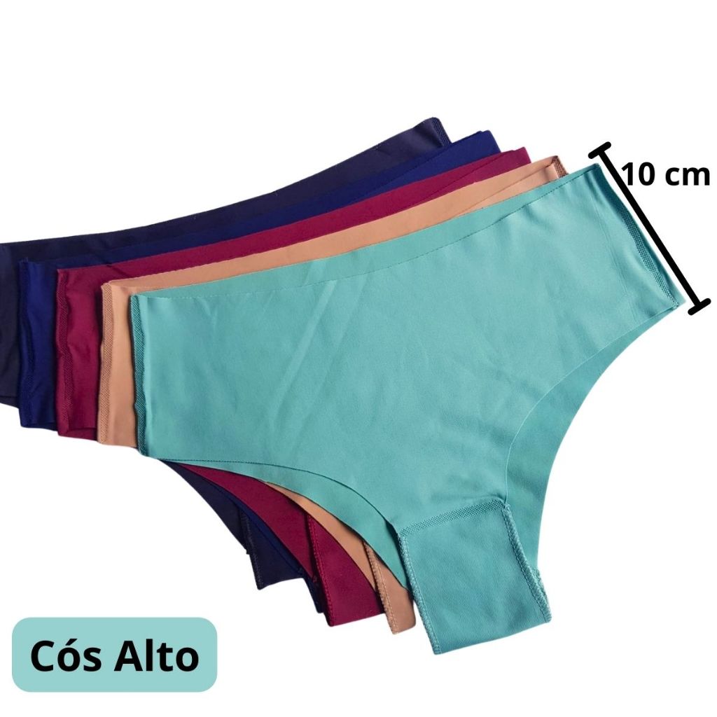 Kit 5 Calcinhas CÓS ALTO Sem Costura Corte A Laser Não Marca - Cos Laser