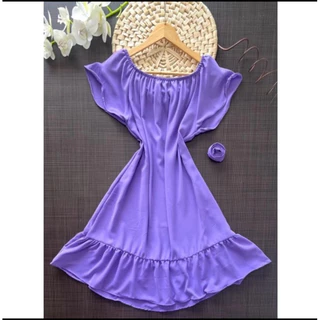 vestido tamnho único feminino com babado listrado ombro a ombro (075)