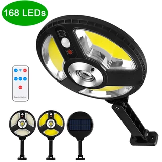 Luminária Solar 23w Recarregavel de Poste Refletor Sensor Presença Prova D' Água Com Controle