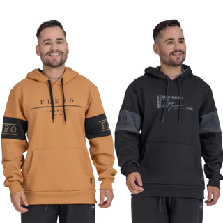 Kit 2 Casacos Blusas Cangurus Masculino de Moletom Com Detalhe Flero
