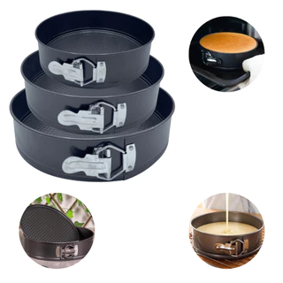 Kit 3 Formas Fundo Removível Antiaderente Para Bolos e Tortas