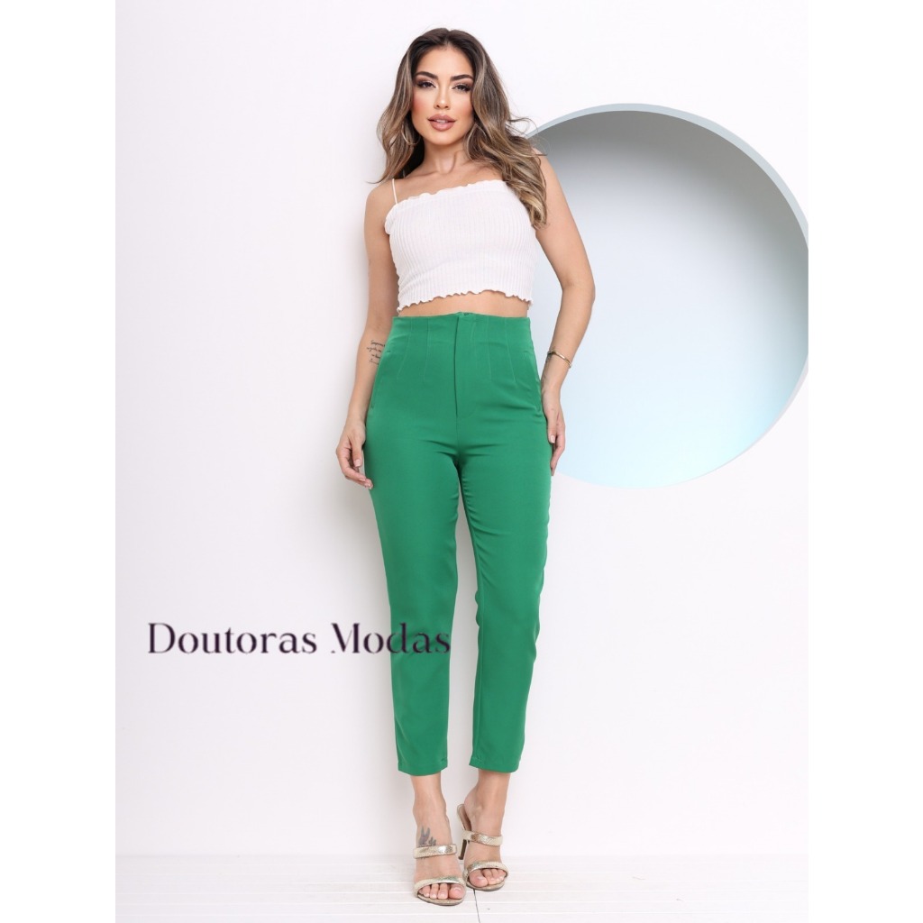 Doutoras Modas Calça Alfaiataria feminina Cintura Alta lançamento Moda ZR 020