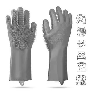 Par De Luvas Com Máquina De Lavar Louça De Esponja De Silicone 33x13CM Multiuso