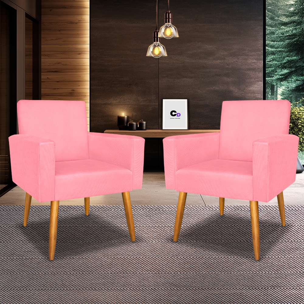 Kit Poltrona Nina Decorativa Para Sala de Estar - Casal Decor