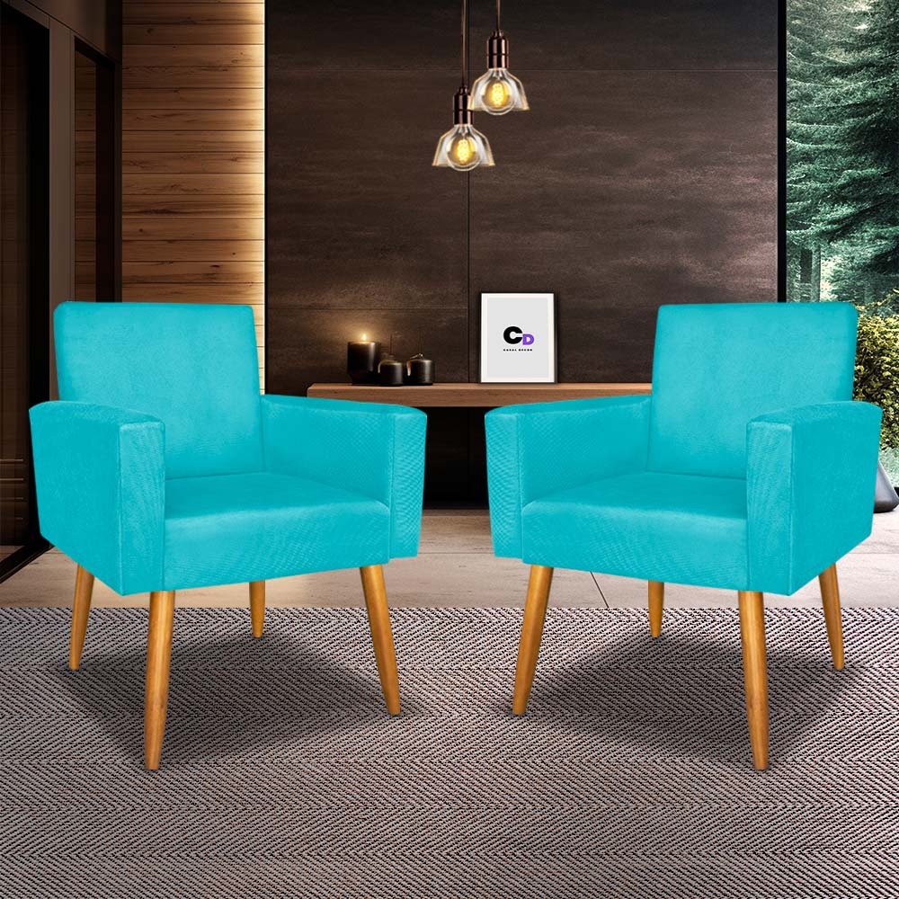 Kit Poltrona Nina Decorativa Para Sala de Estar - Casal Decor