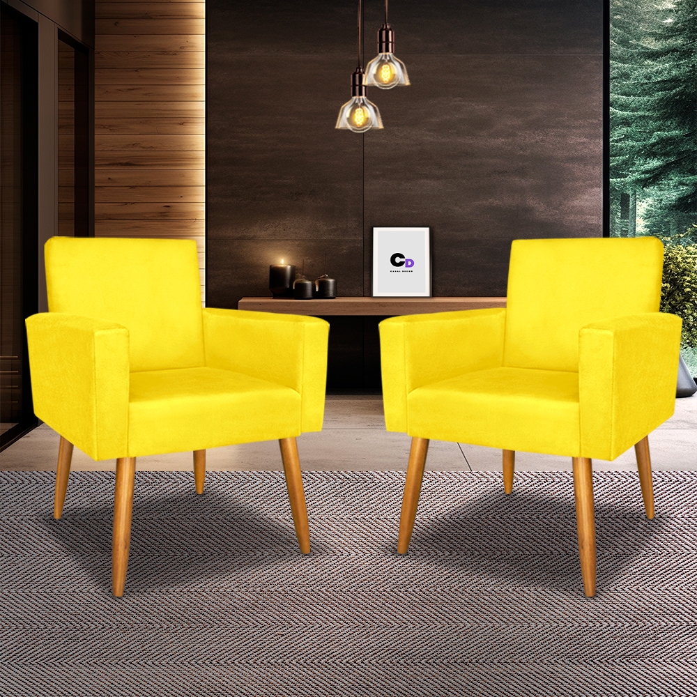Kit Poltrona Nina Decorativa Para Sala de Estar - Casal Decor