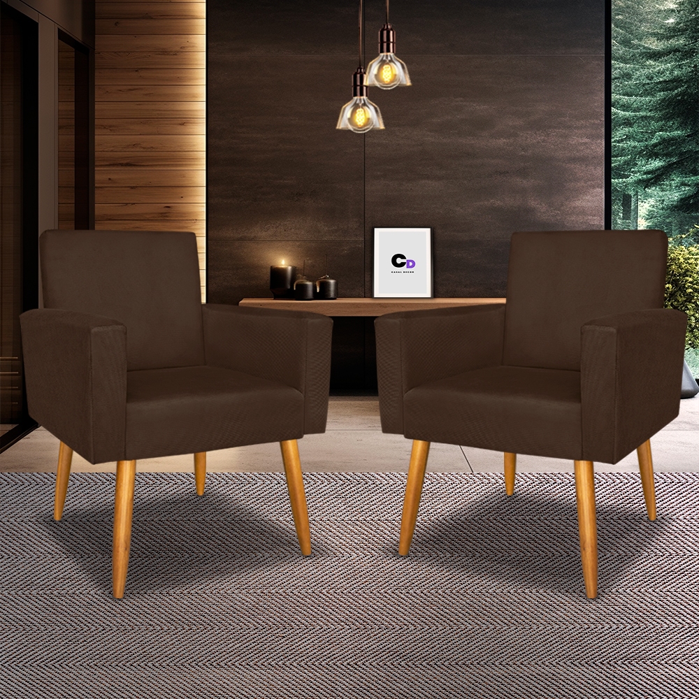 Kit Poltrona Nina Decorativa Para Sala de Estar - Casal Decor