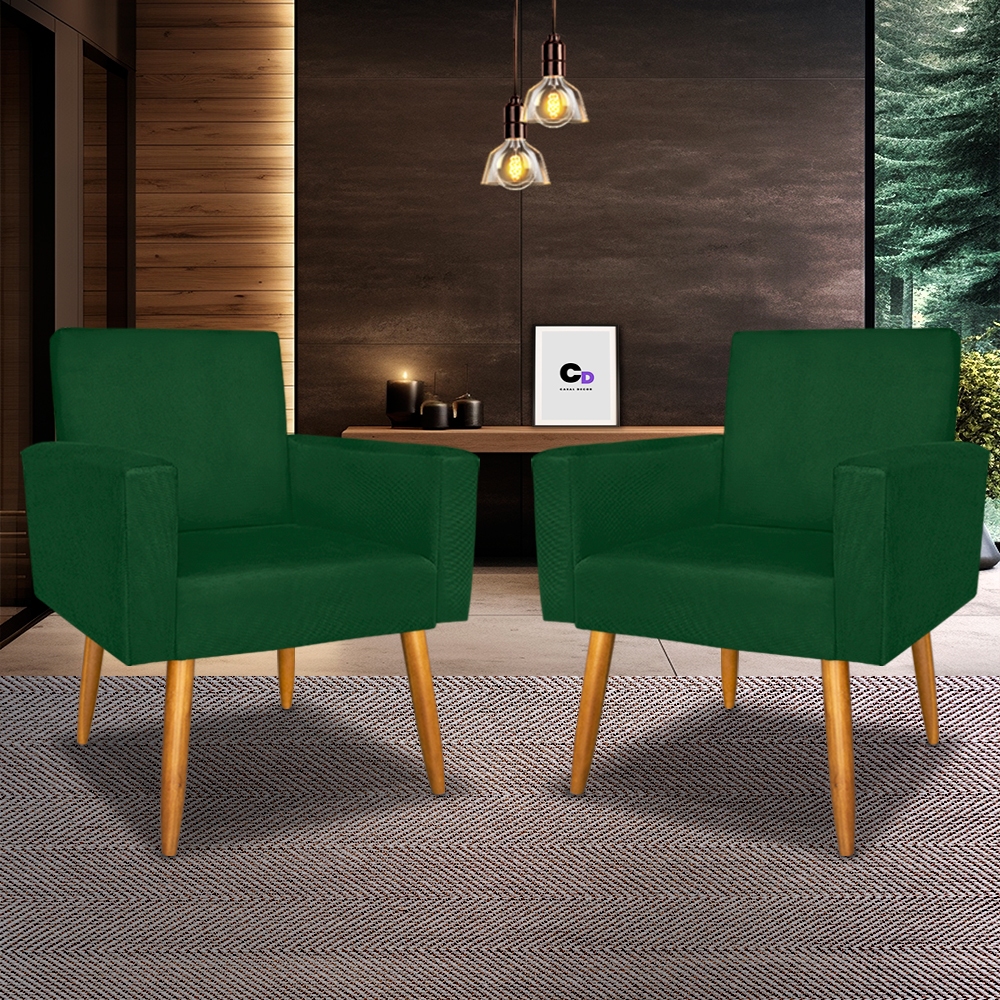 Kit Poltrona Nina Decorativa Para Sala de Estar - Casal Decor