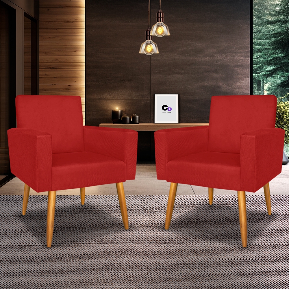 Kit Poltrona Nina Decorativa Para Sala de Estar - Casal Decor