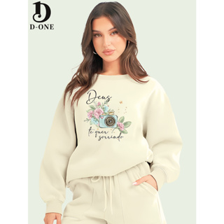 Blusa Moletom Sem Toca Religiosa Feminina Deus Te Quer Sorrindo Manga Comprido Flanelado Algodão Confort