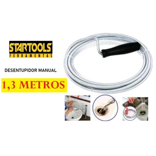 Desentupidor Tubulação 1,3m Manual Flexível Aço Cano Ralo Pia Banheiro Cozinha Encanação em Oferta na Shopee