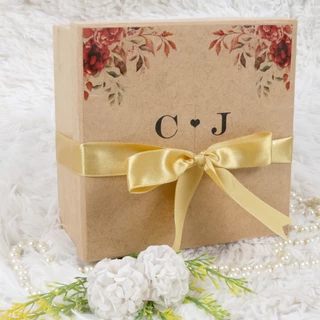 12 Caixa Mdf Personalizada Padrinhos Casamento Kit 12 Unidades ( Sai R$ 20,00 Cada)