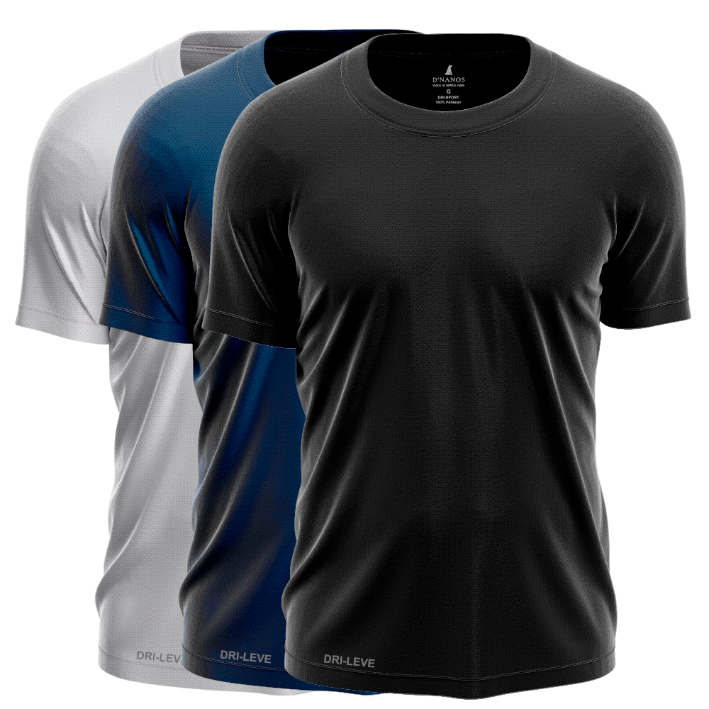 Kit 3 Camisetas Dri Leve DRP