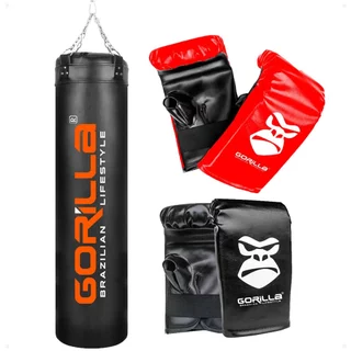 Kit Saco De Pancada Profissional 180Cm +2 Pares De Luvas Bate Saco Adulto Treino Luta Artes Marciais