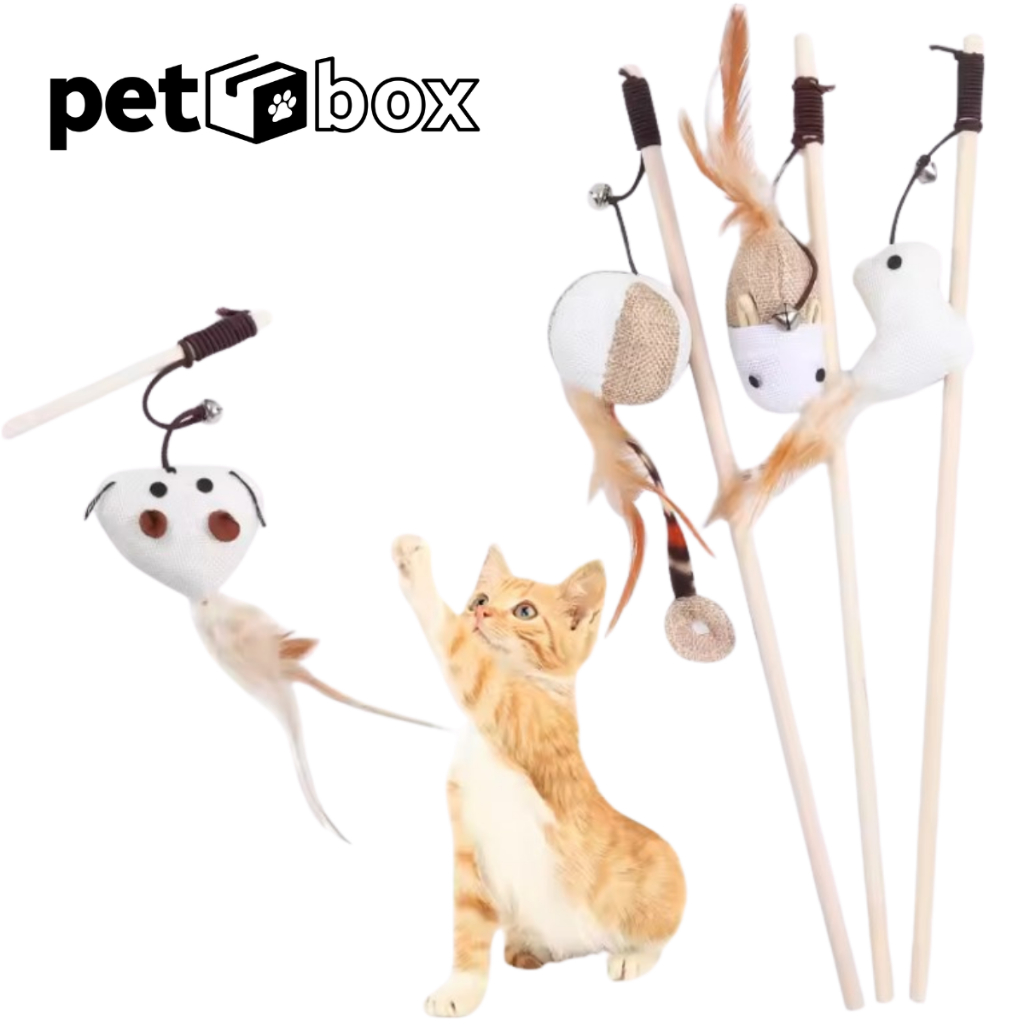 FRCOLOR 2pcs Cat Teaser Kitten Toys Craft Toys Small Cat Toys Fishing Pole  Cat Toy Cat Interactive Toy Kitten Wand Toys for Kittens Cat Rod Worms