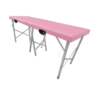 Maca dobrável portátil ROSA BEBÊ Premium - Estética/Hospitalar/Cílios - 230kg