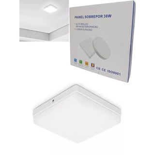 Plafon Led Borda Infinita 38W Sobrepor Quadrado Bivolt BRANCO FRIO 6500k / NEUTRO 4000k 22CM
