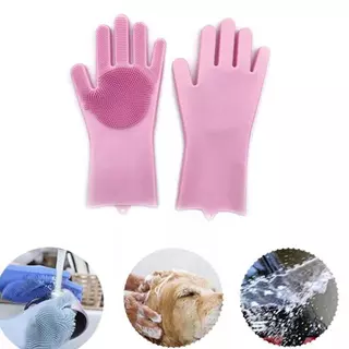 Oferta Par De Luvas Magicas Silicone Esponja Para Lava Louças Limpeza Geral Macia em Oferta na Shopee
