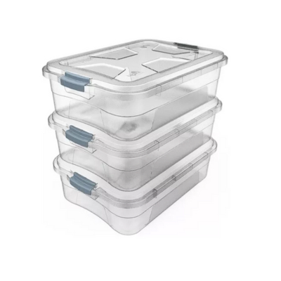Kit 3 Caixas Organizadoras Transparente 6 Litros com Travas Uninjet