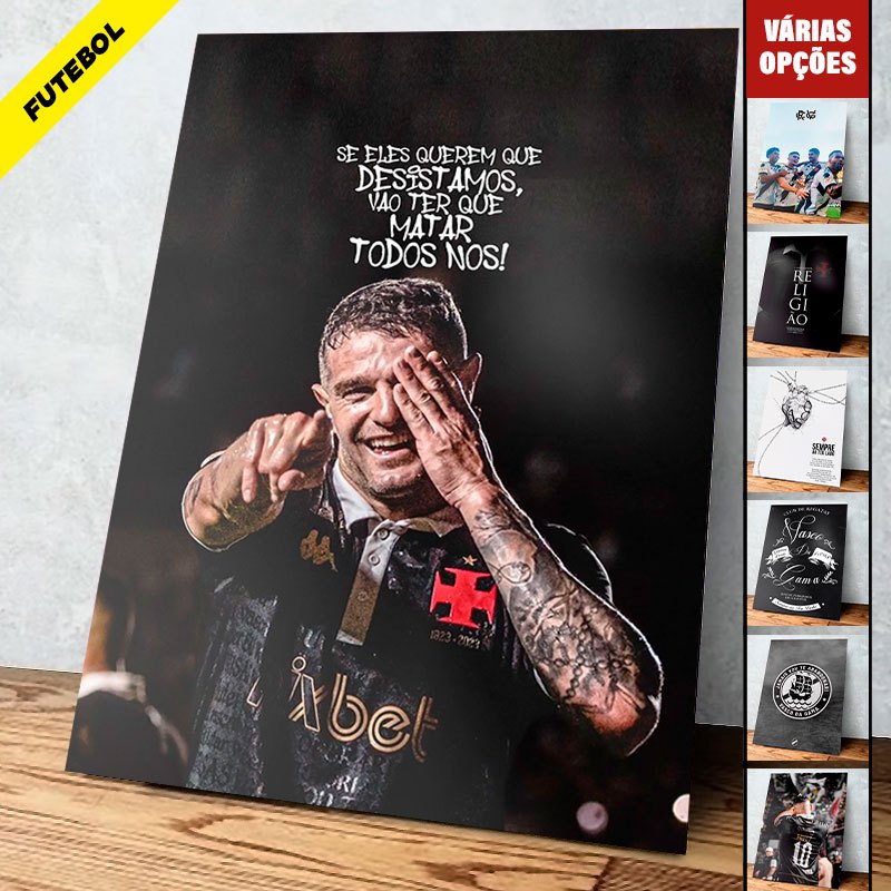 Placas Decorativas Quadros Vasco da Gama 01 a 51, Crvg, Vasco, Cruz Maltino, São Januário, Vegetti, Payet - 20X28 MDF