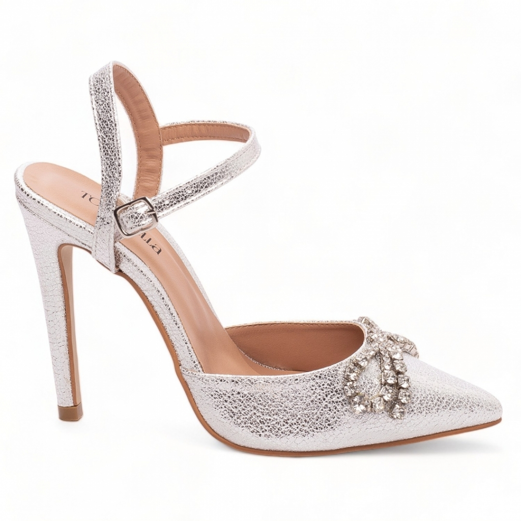 Scarpin Salto Alto Scarpin Com Pedras Sapato Scarpin Branco Sapato
