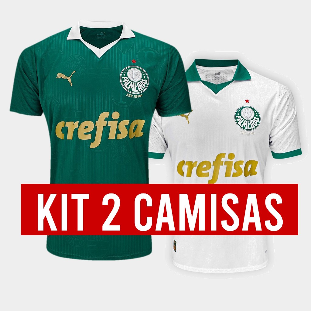 Kit Camisa Do Palmeiras 2024 / 2025 - Verde + Branca - 2 Camisas Tailandesa 1:1