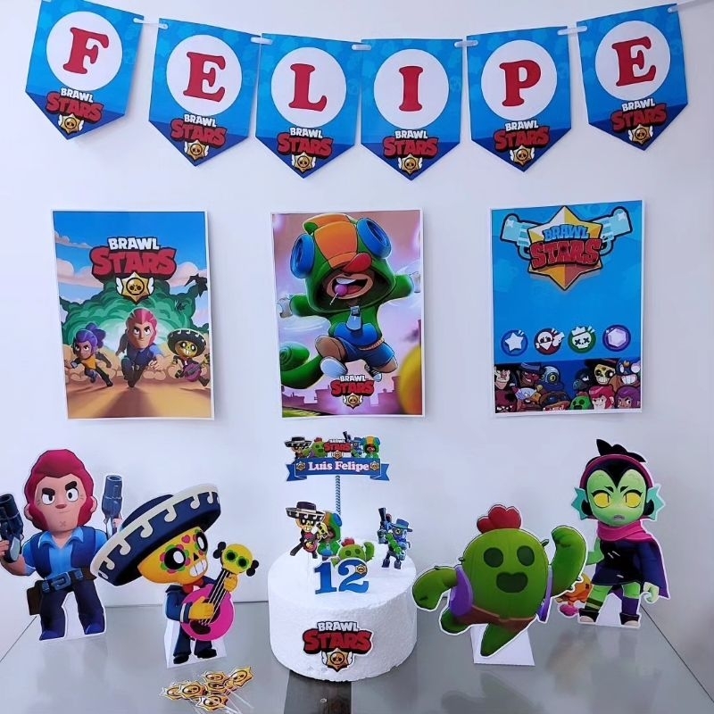 Kit festa só um bolinho Brawl Stars - Decoração Aniversário