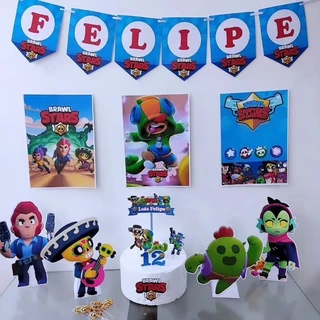 Kit festa só um bolinho Brawl Stars - Decoração Aniversário