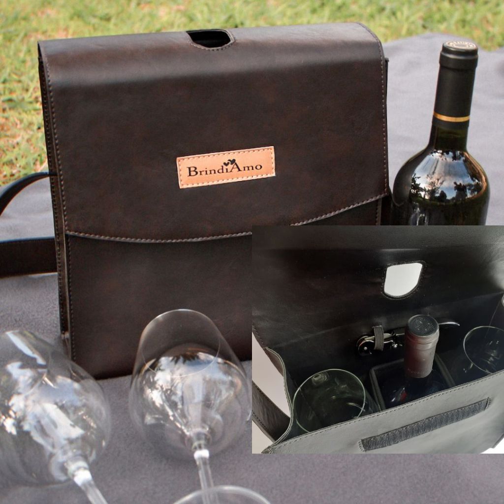 Bolsa Artesanal para Vinho e Taças – Wine Bag Pádua / Bolsa de Vinho ...