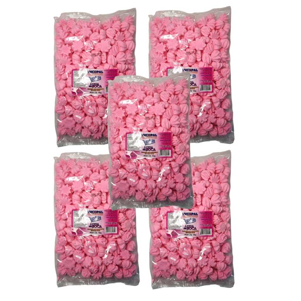 Mini Suspiros Artesanal 5x140g Rosa aprox. 1000 unid. | Shopee Brasil